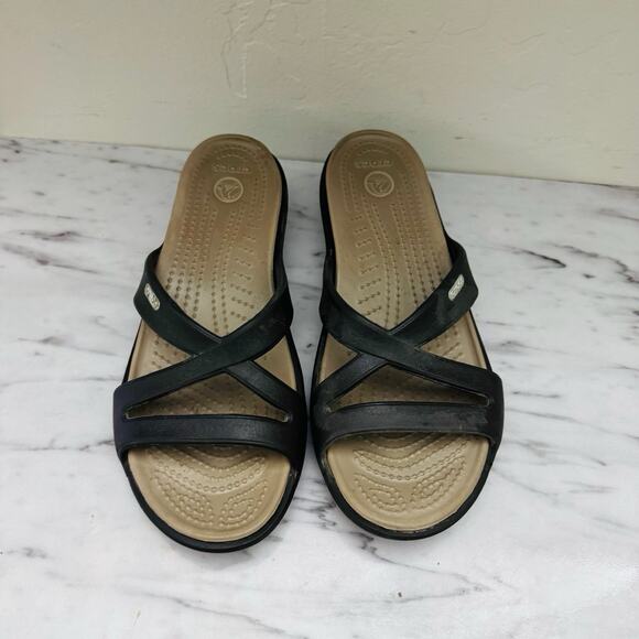 Crocs Patricia II Black Slide Sandals Women’s Size 8 - Picture 3 of 9